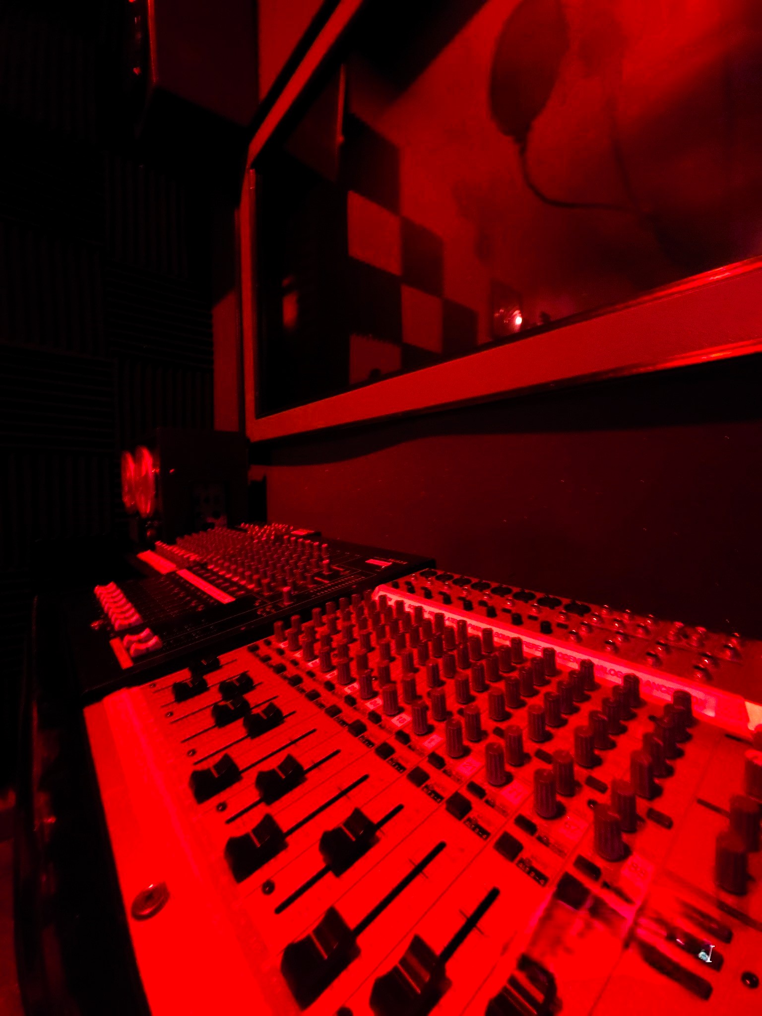 Audio mixing equipment inside Mogul's Secret Scandal at Escape Cocoa Beach