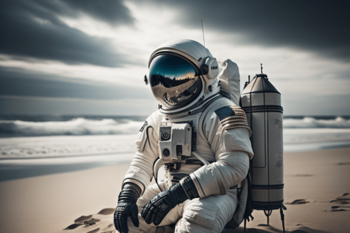 Astronaut on a desolate planet for Rocket Science Escape Room at Cocoa Beach